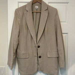 Linen blend oversized blazer